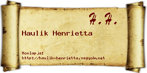 Haulik Henrietta névjegykártya