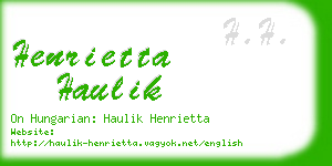henrietta haulik business card